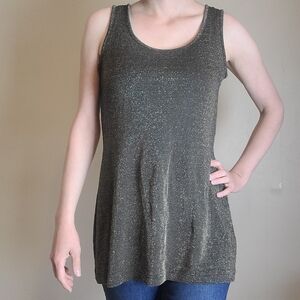 Vintage Cache Womens Sleeveless Gold-Bronze Metallic tank top Size Small